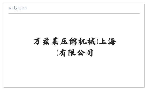 万兹莱压缩机械（上海）有限公司 缩略图